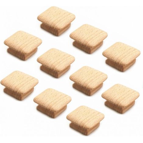 10 pieces square wooden knobs, wooden furniture handles, drawer knobs, cabinet handles, hardware, YMYNY (1/4)