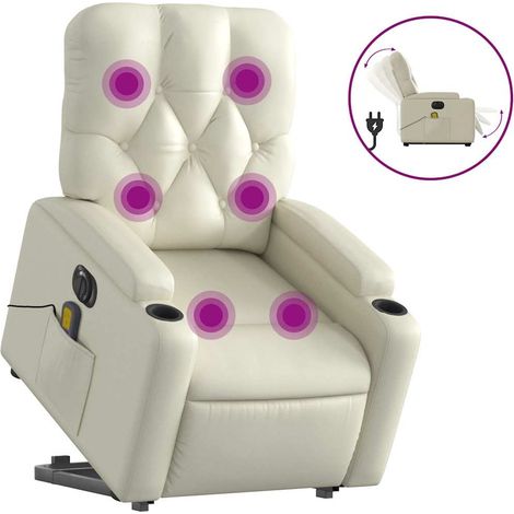 Maison Exclusive - Sillón de masaje elevable eléctrico cuero sint
