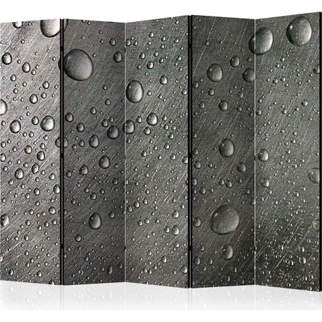 Paravento - Steel surface with water drops II [Room Dividers] - 225x172 (1/4)