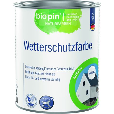 Biopin Wetterschutzfarbe 750 ml weiß Holzschutzlasur