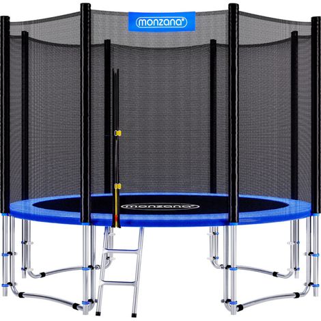 Trampoline extérieur rond Ø366cm max. 150kg set complet filet de sécurité porte d'entrée échelle poteaux trampoline jardin (1/5)