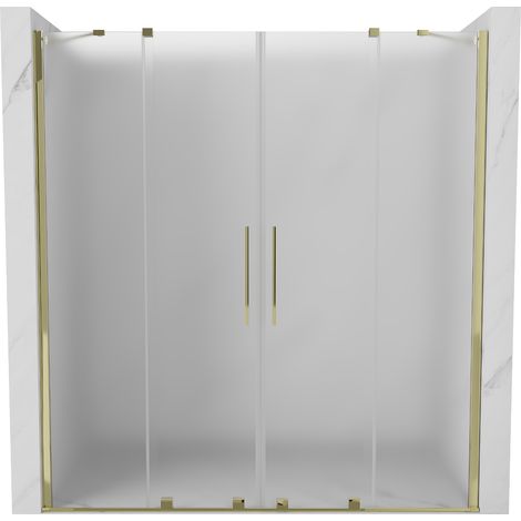 Mexen Velar Duo puertas de ducha correderas 200 cm, escarchado, dorado - 871-200-000-32-50 (1/5)