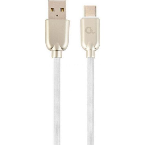 CABLE DE CARGA Y DATOS GEMBIRD USB TIPO C DE CAUCHO PREMIUM, 2M, BLANCO (1/2)