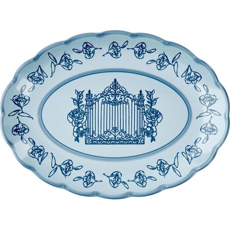 Petit plateau ovale en mélamine Josephine 'Table Decor' (poudre bleue) (1/3)