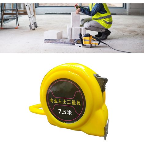 7,5 m x 25 mm Maßband, rutschfest, zuverlässige Genauigkeit, Sicherheitsbremse, stoßfest, tragbares Messwerkzeug für Holzbearbeitung und Heimwerkerarbeiten. (1/5)