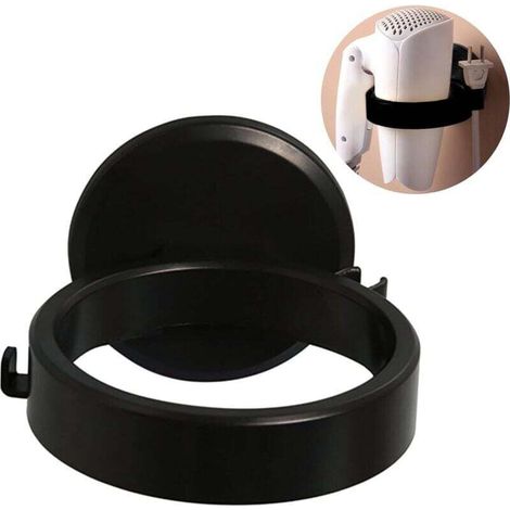 1 PCS Noir Support Seche Cheveux,Porte Seche Cheveux,Porte Seche Cheveux Mural,Porte Seche Cheveux sans Percage,Support de Sèche-Cheveux Autocollant sans Percer,pour Salle de Bain Et Toilettes (1/4)
