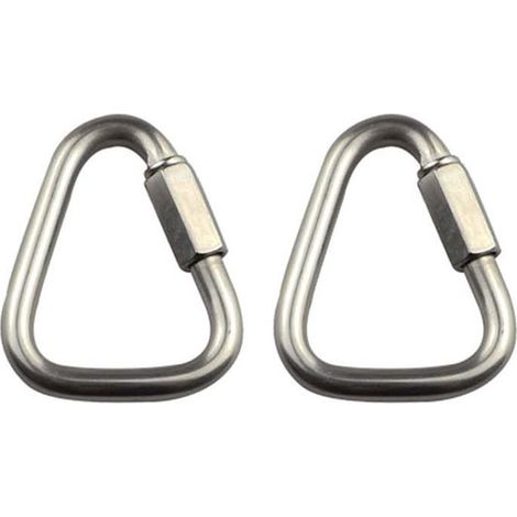 Dailygoods - Mosquetón de acero inoxidable, 2 unidades - Liberación rápida triangular (1/5)