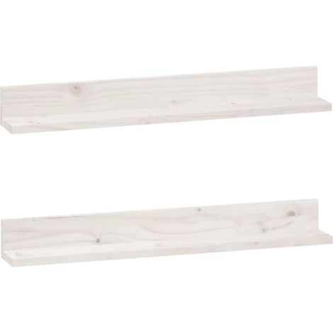 Maison Exclusive - Mensole da Parete 2 pz Bianco 80x11x9cm Legno Massello di Pino