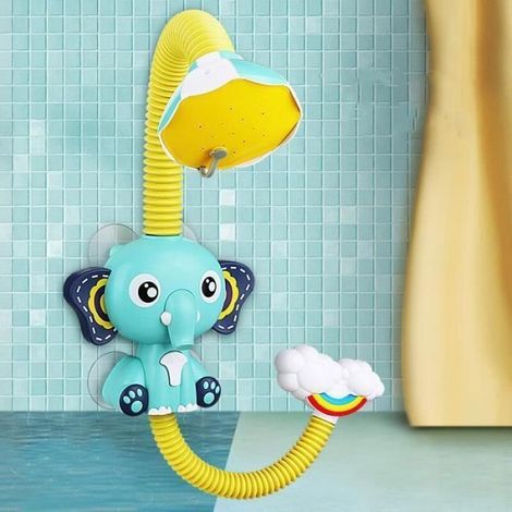 Jouet de bain électrique Éléphant Bébé Douche - Bleu - ABS - 360° - Arroseur de lotus - Jouet de piscine - Mixte (1/4)