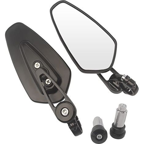 Applicable Rétroviseur latéral de moto 7/8 "22mm, rétroviseur d'extrémité de barre pour rétroviseur de moto Scooter Cafe Racer (Le noir) (1/5)
