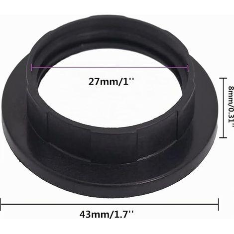 E14 lampshade necklace ring adapter lamp holder bulb black (1/5)