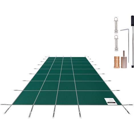 Mophorn Cubierta de Seguridad para Piscina Tamaño de Cubierta 5,5 x 9,8 m Cobertor para Piscina Rectangular Tamaño de Piscina 4,9 x 9 m Lona de Piscina para Piscinas Enterradas de Hogar Jardín Hotel (1/5)
