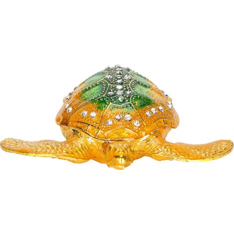 Boîte à charnière en forme de tortue marine, figurine de collection, modèle décoratif pour bijoux, bagues et boucles d'oreilles.