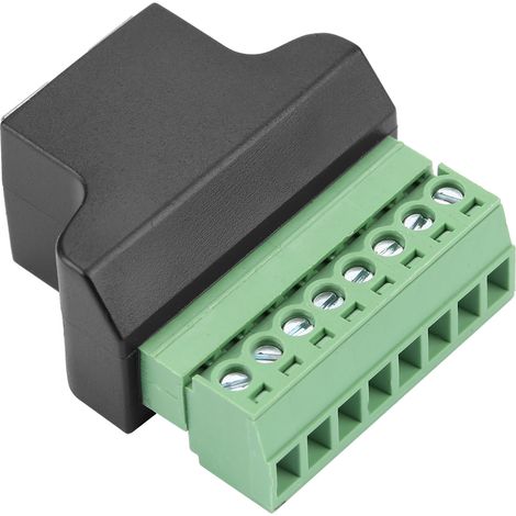 Adaptateur Ethernet RJ45 femelle vers bornier à vis 8 broches pour enregistreur numérique vidéosurveillance (DVR) (1/5)