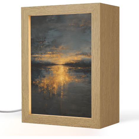 LÁMPARA DE MESA Reflejo dorado sobre el agua 15x20 cm