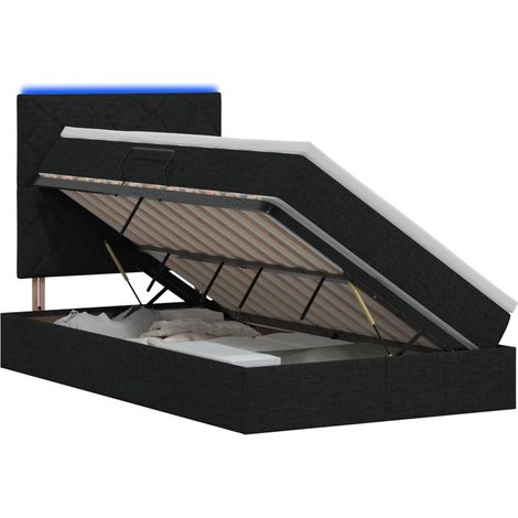 Maison Exclusive - LED-Speicherbett mit Matratze Schwarz 120 x 20 (1/5)