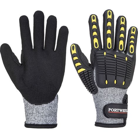 Gants anti-impact et anti-coupure niveau 4 Portwest Gris / Noir XXL
