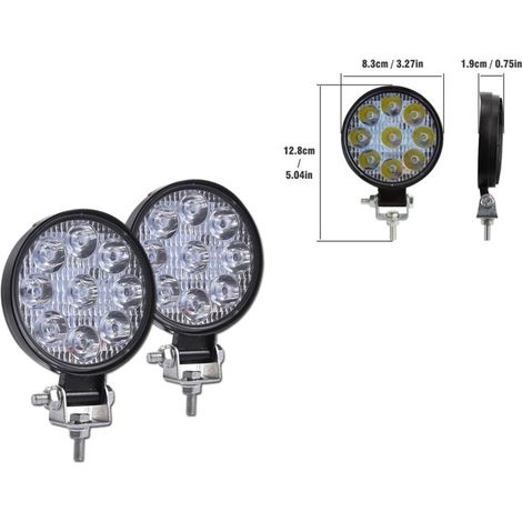 2er-Set Mini-LED-Dioden-Tagfahrleuchten (Halogen) 12–24V für Auto, Offroad, Bus, Van, Lkw
