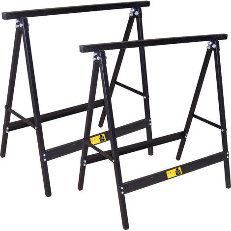 Dema – Tréteaux métalliques noirs – Charge maximale 120 kg – Lot de 2 – Dimensions dépliés 635 x 410 x 710 mm – Montage facile