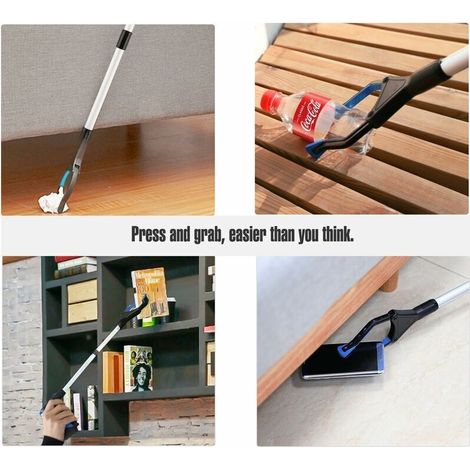 Outils de Ramassage, 32" Pince Extension Pliable, Outil d'aide Handicapé en Aluminium avec Pince Rotative en Caoutchouc, Extension à Bras Long pour Ramasse-Déchets- Bleu-Fei Yu (1/3)