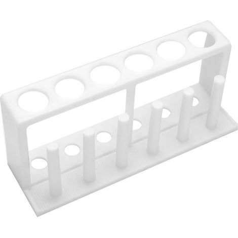 Support pour tubes à essai en plastique blanc, 6 trous et 6 colonnes - Fournitures de laboratoire (1/5)