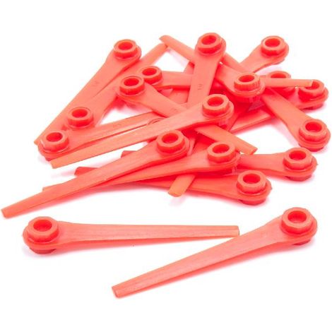 vhbw 20x Ersatz-Messer kompatibel mit Gardena Comfort-Cut Li18/23R 9825, Li18/23R 9825-20 Rasentrimmer - Ersatzklinge Rot, Kunststoff