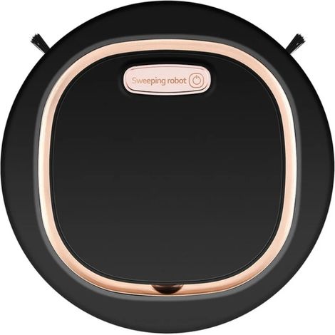 1 aspirateur robot, autonomie 60 min, hauteur 7 cm, pour carrelage parquet tapis courts, capteur anti-chute, filtre à air, 2 brosses latérales (1/5)