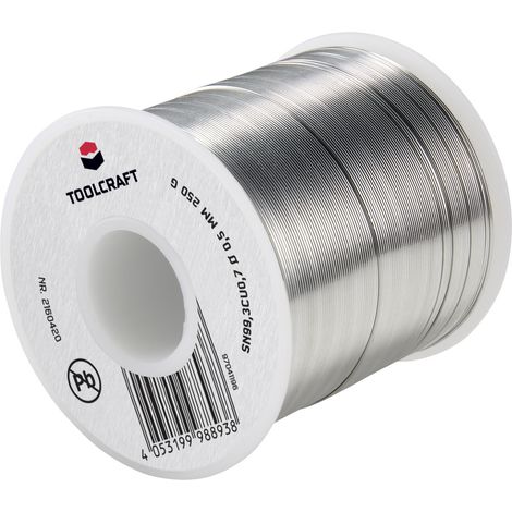 TOOLCRAFT Étain à souder sans plomb bobine Sn99,3Cu0,7 ROL1 250 g 0.5 mm