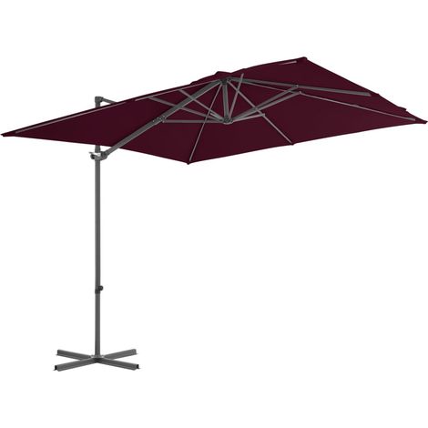 Maison Exclusive - Ampelschirm mit Stahl-Mast 250x250 cm Bordeaux