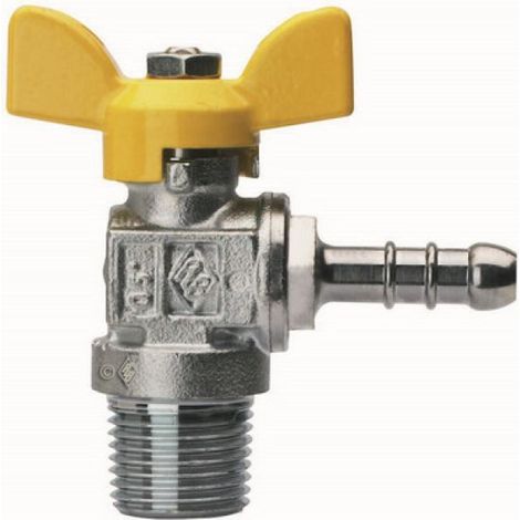VALVOLA A SFERA PER GAS A SQUADRA FILETTATURA MASCHIO CON PORTAGOMMA 3/8&quot x 8