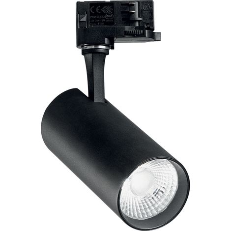 Sistema Lineare Componibile Proiettore Cilindrico Led 25W Cri90 3000K Nero Serie Fox (1/3)