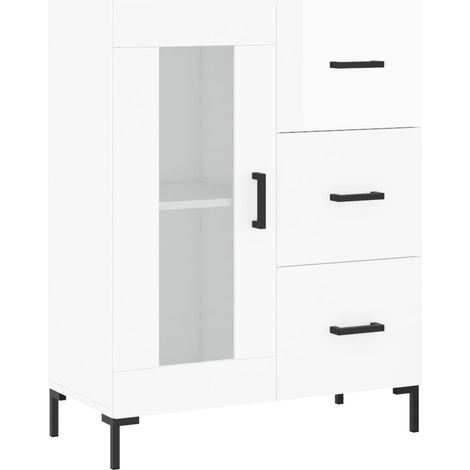 Credenza cassettiera cassettiera mobile contenitore organizer cucina soggiorno lucido 69,5 x 34 x 90 cm derivati del legno bianco 020030694