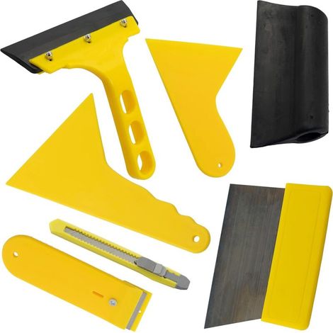 CSPARKV 7 pièces - Accessoire vitres Vinyle fenêtres raclette Cutter Lame grattoir Protection Solaire Automobile - en Plastique