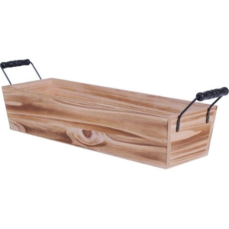 Caisse en sapin avec poignées, 58-47x15x10-15 cm (lot de 3)