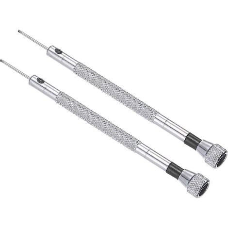 Mini tournevis plat, diamètre 1 mm, longueur 90 mm, en acier au carbone avec manche antidérapant (pour lunettes, montres), lot de 2 (1/5)