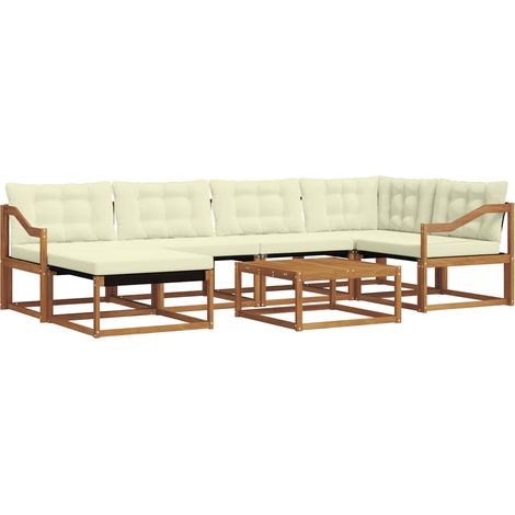 Outdoor Sofa Set 19 pcs Natural and Cream Solid Acacia Wood vidaXL (1/5)