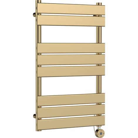 Nuie 840mm x 500mm Brushed Brass 400 Watt Electric Heated Towel Rail - HL858 (1/3)
