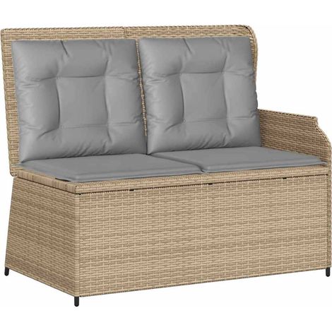 Banc de jardin,Banquette de jardin,Chaise avec coussin Beige Poly rotin CFW90573 (1/5)