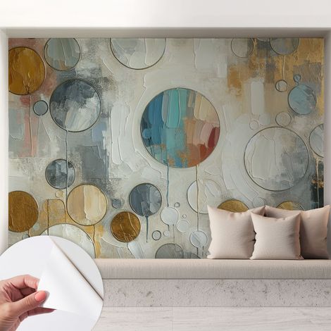 Fotomurale adesivo - Carta da parati adesiva - per la cucina camera da letto per la soggiorno - Cerchi geometrici 208x146 cm (1/5)