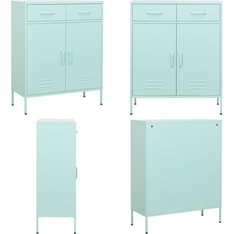 Armadietto Menta 80x35x101,5 cm in Acciaio - Armadio menta - Armadio con cassetti
