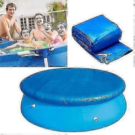 Couverture de piscine ronde avec élastique pour piscines à installation rapide, diamètre 183 cm/244 cm (1/4)