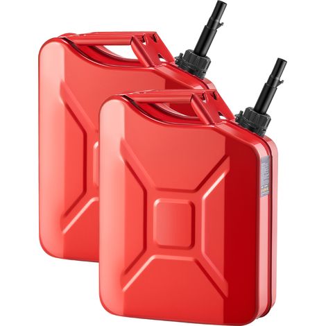 Mophorn 20-Liter-Kraftstoffkanister mit Ausgießer & Tragegriff, max. Durchflussrate 6 l/min, Metall-Benzintank für Autos, Motorräder, ATVs & UTVs, rot, 2er-Set