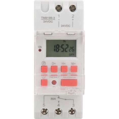 DC 24V 30A Hebdomadaire 12/24hrs Minuterie Interrupteur LCD On Off Contrôle Programmable Relais De Temps, Minuteur-Crezuo (1/5)