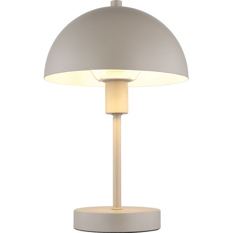 Lampada da tavolo lampada da camera lampada a fungo lampada da lettura color sabbia lampada laterale, metallo nichel, attacco E14, DxH 20x31 cm