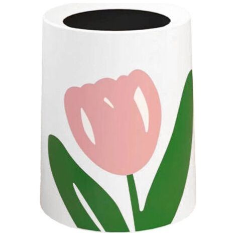 Poubelle “tulipe” ronde – Petite taille – Design décoratif moderne pour salle de bain, chambre ou bureau (1/5)