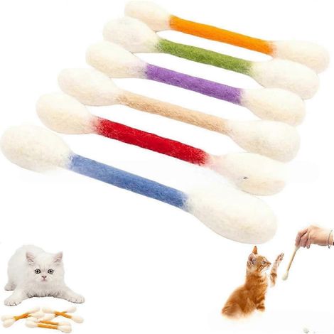 6er-Pack riesige Wattestäbchen-Katzenspielzeuge mit Bio-Katzenminze – robuste, interaktive Kauspielzeuge gegen Langeweile und für Bewegung, zur Linderung von Angstzuständen und zur Unterstützung der V