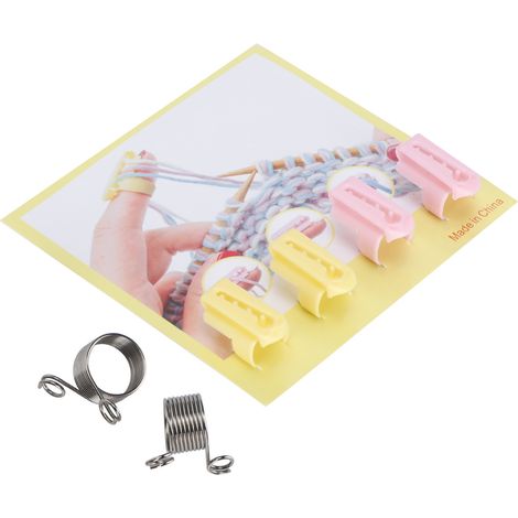 Lot de 6 guides à fil pour tricot, support pour doigt, aiguille à tricot, dé à coudre en plastique, fournitures de couture (1/5)