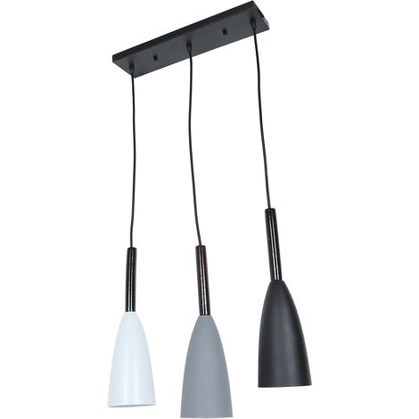 Lustre minimaliste moderne pour restaurant, éclairage créatif et unique, bar artistique en fer forgé de style loft, café de cuisine européenne à Taipei, lustre 1/3 de tête avec abat-jour E27 (1/5)