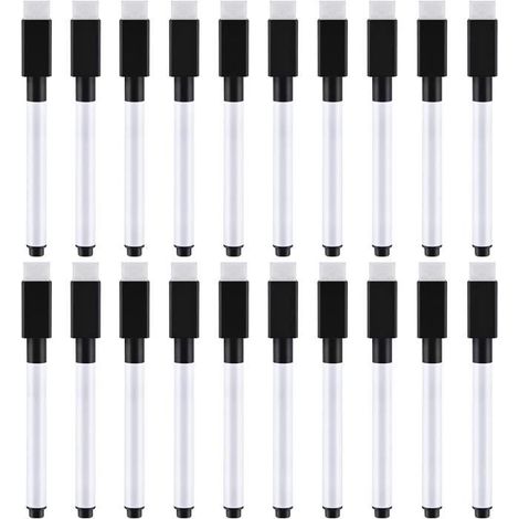 Feutre Tableau Blanc Effacable,20 Feutres Feutre Ardoise Effacable,Marqueur Tableau Blanc Effacable Magnetique Faible Odeur (1/4)