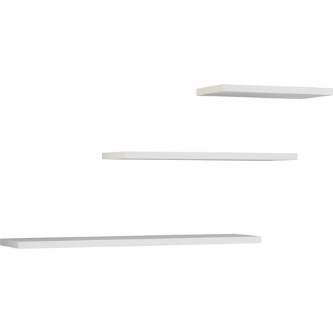 Mensole sospese, bianche, 60 / 45 / 30 x 1,8 x 15 cm (1/5)